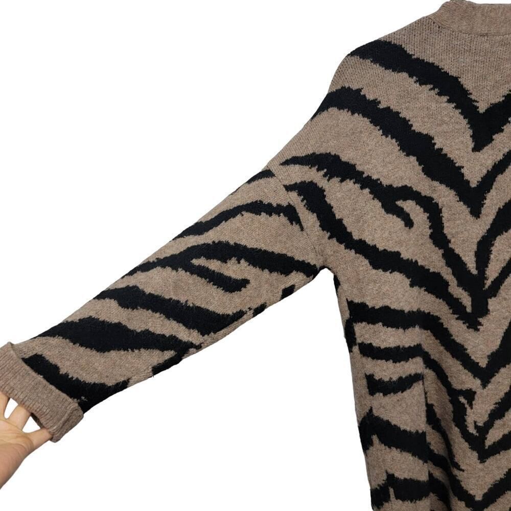 Karen Kane Leopard Print Oversize Long Cardigan Knit Jacket XS - Picture 6 of 10